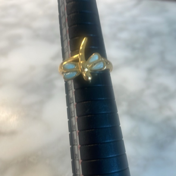 Larimar butterfly 🦋 ring 18kt over sterling silver ring in size 7 - Picture 8 of 8